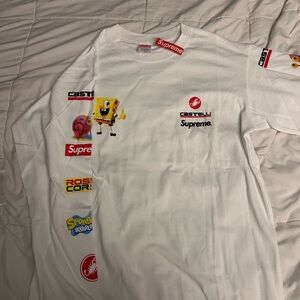 Supreme Kids White Graphic Long Sleeve Tee